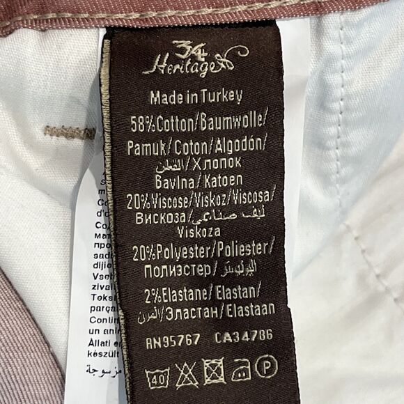 34 Heritage Sunwashed Red Mens 32 x 7 Stretch Chino Shorts Flat Front Classic - Picture 9 of 9